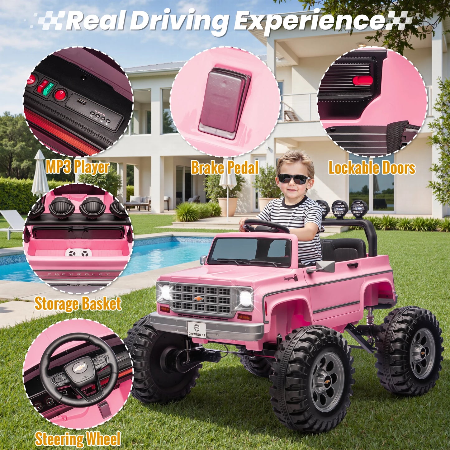 JOYRACER Licensed Chevrolet Cheyenne 24V Ride On Car
