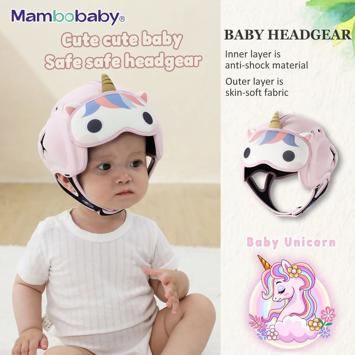 Mambobaby Safe Anti Shock Baby Helmet For Crawling Toddlers