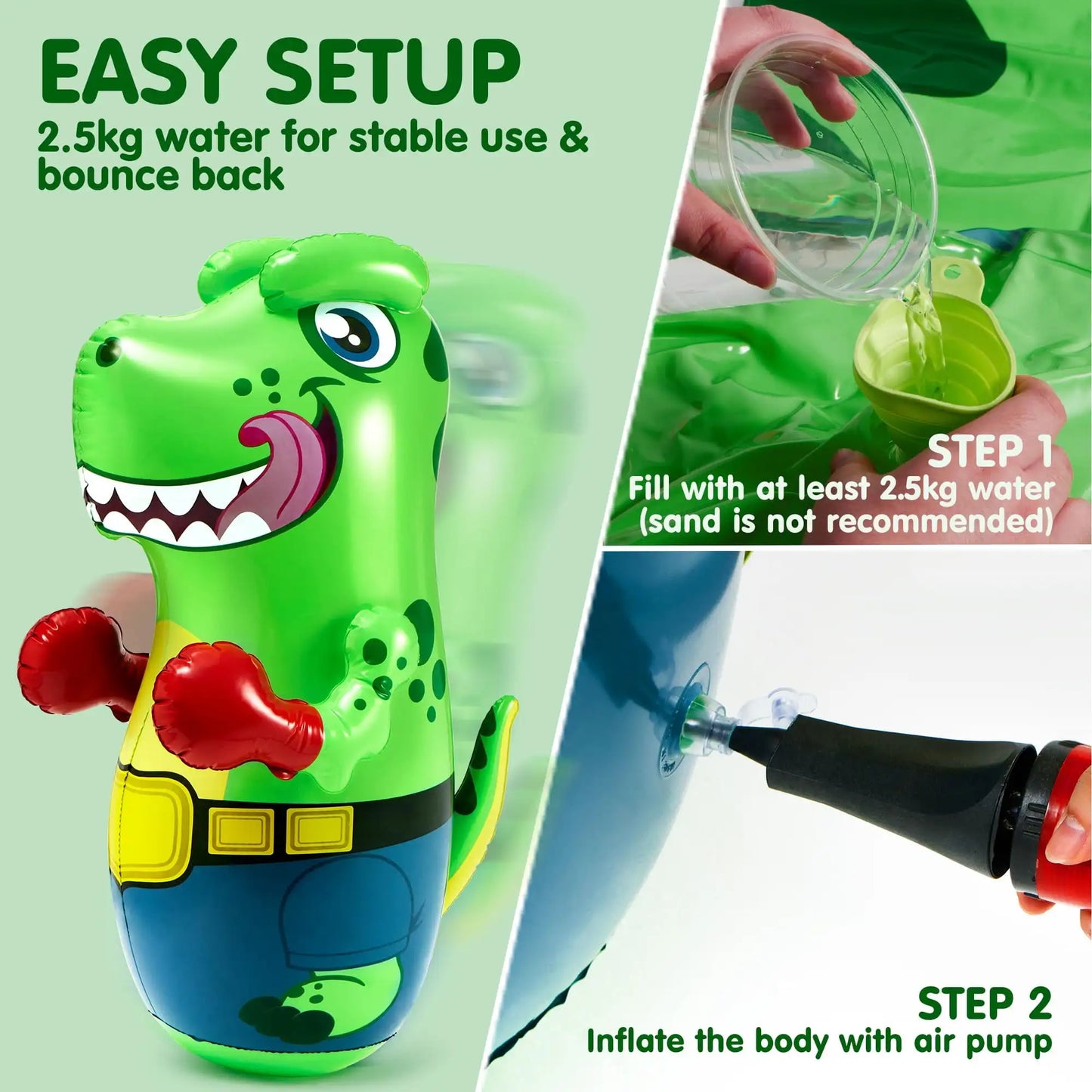 Joyfy Inflatable T Rex Dinosaur Punching Bag With Bounce Action