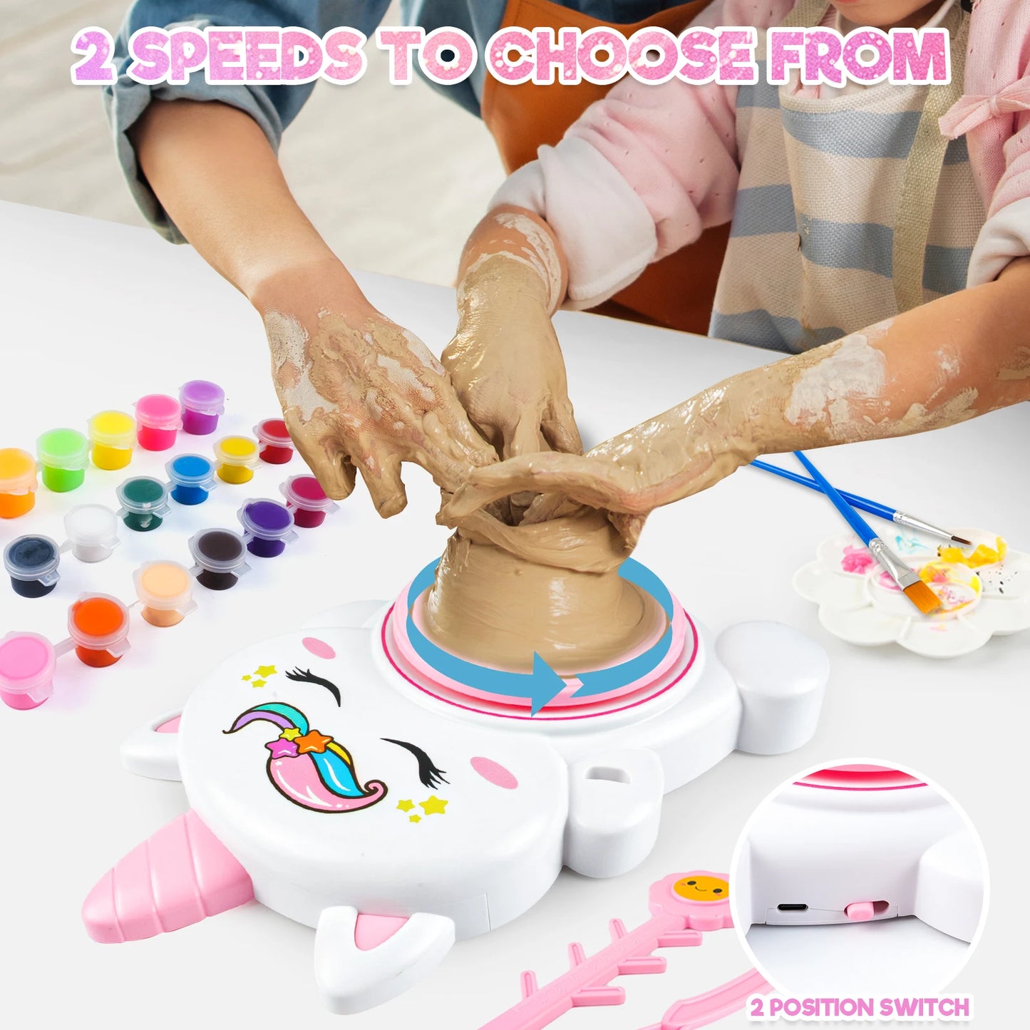 Complete Pottery Arts and Crafts for Kids Ages 8-12, Pottery Studio Kit ,Christmas Birthday Gifts Toys for Boy Girls