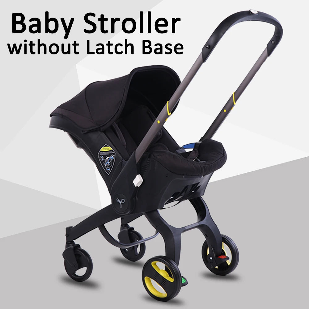 Lightweight Foldable Baby Stroller Featuring Reversible Bassinet And Sunshade