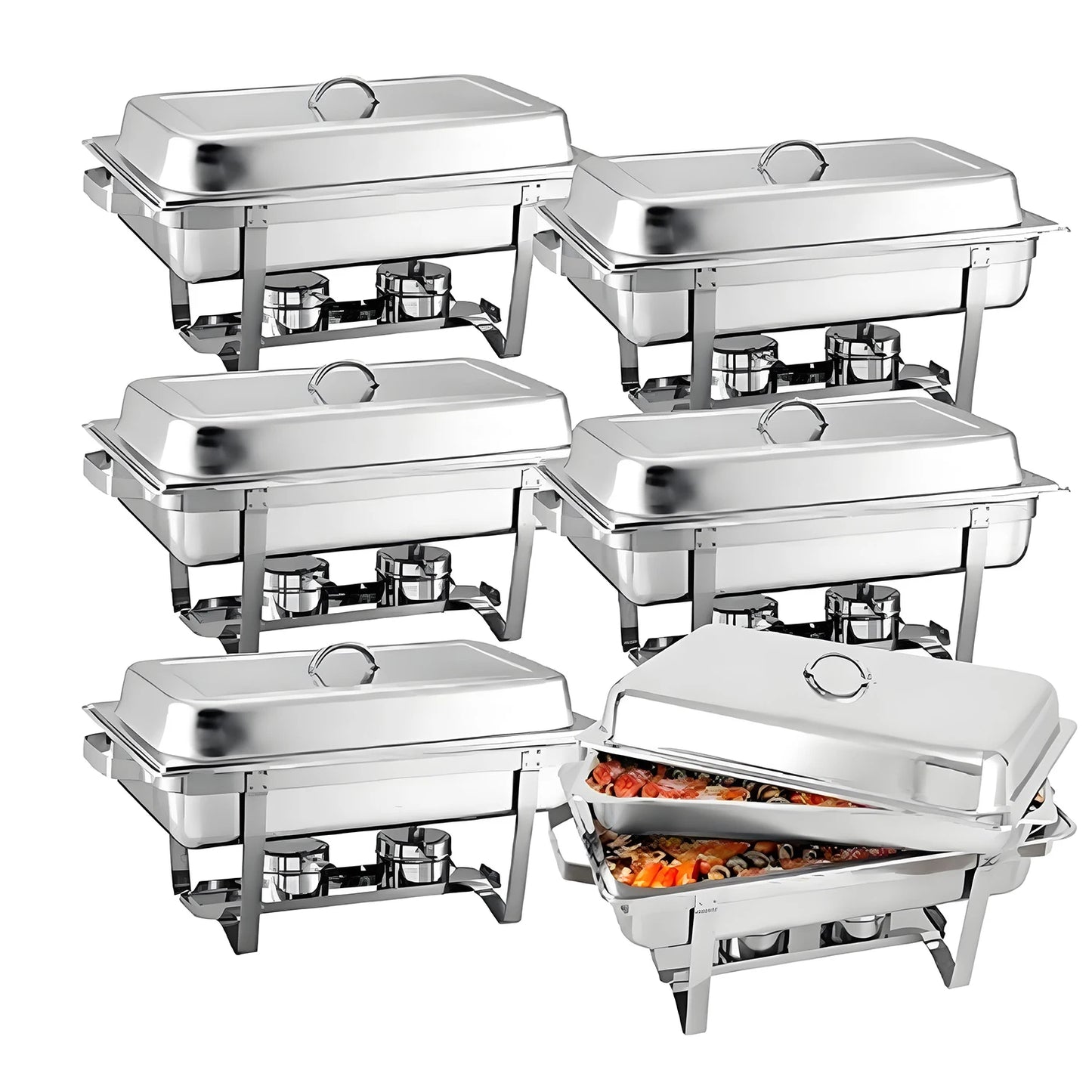 Stainless Steel Chafing Dish Buffet Set With Lids And Holders