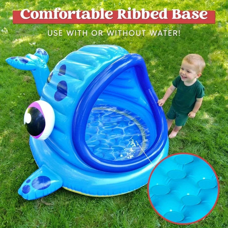 Joyfy Whale Inflatable Kiddie Pool Shade Tent For Toddlers