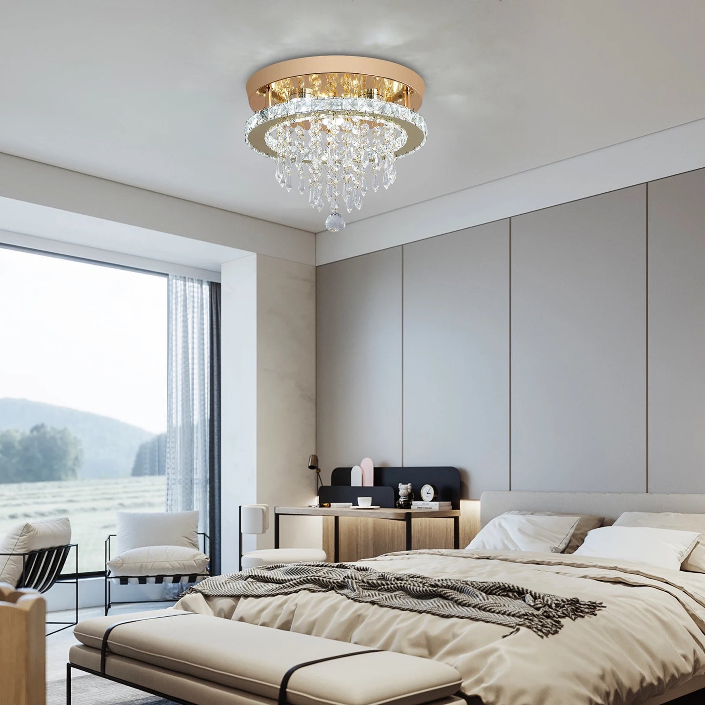 VETRULUS Luxury Crystal Chandelier LED Ceiling Light