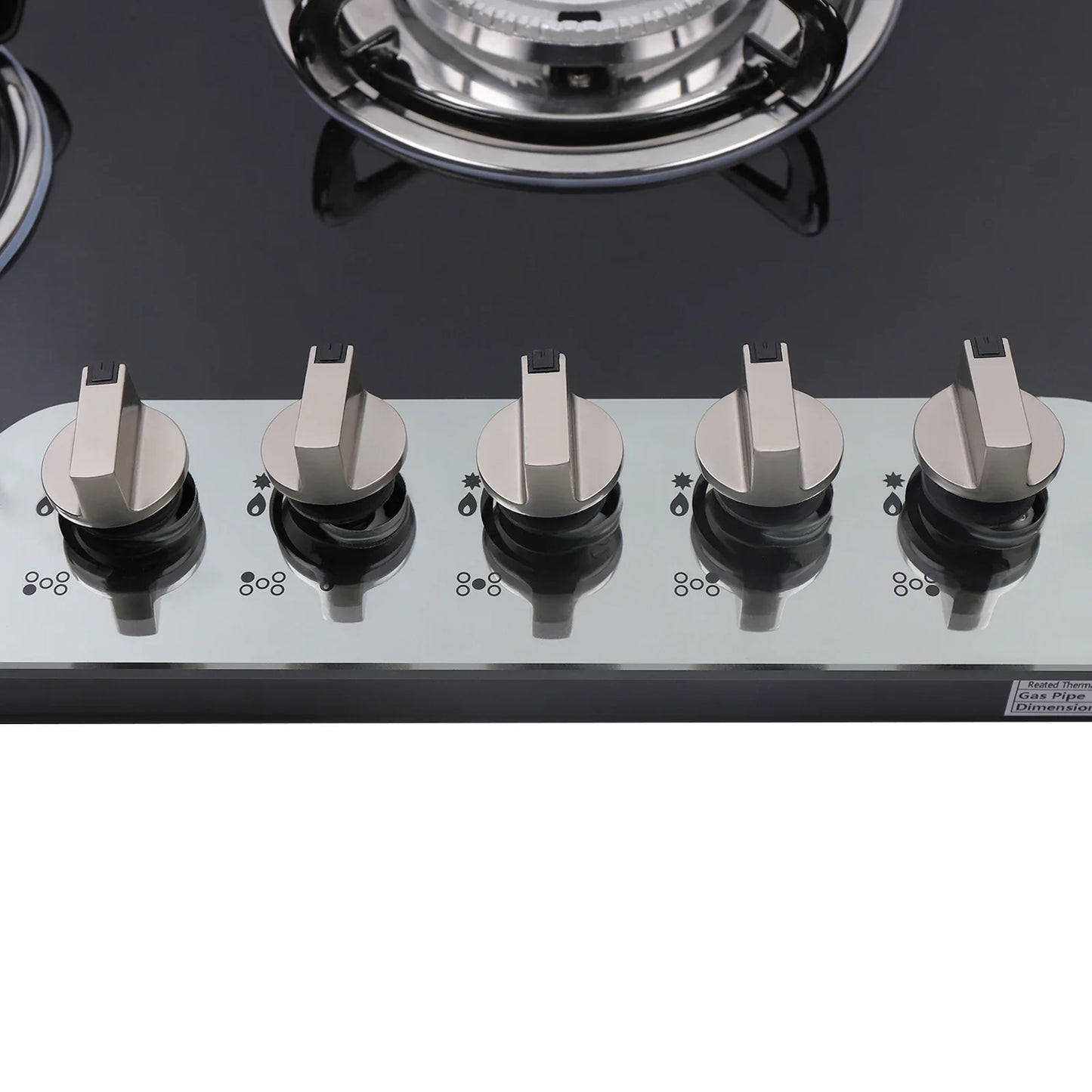 5 Burner Built-In Gas Stove Cast Iron Gas Hob Burner Cooker LPG NG Dual Fuel Stainless Steel Gas Hob Cooktop