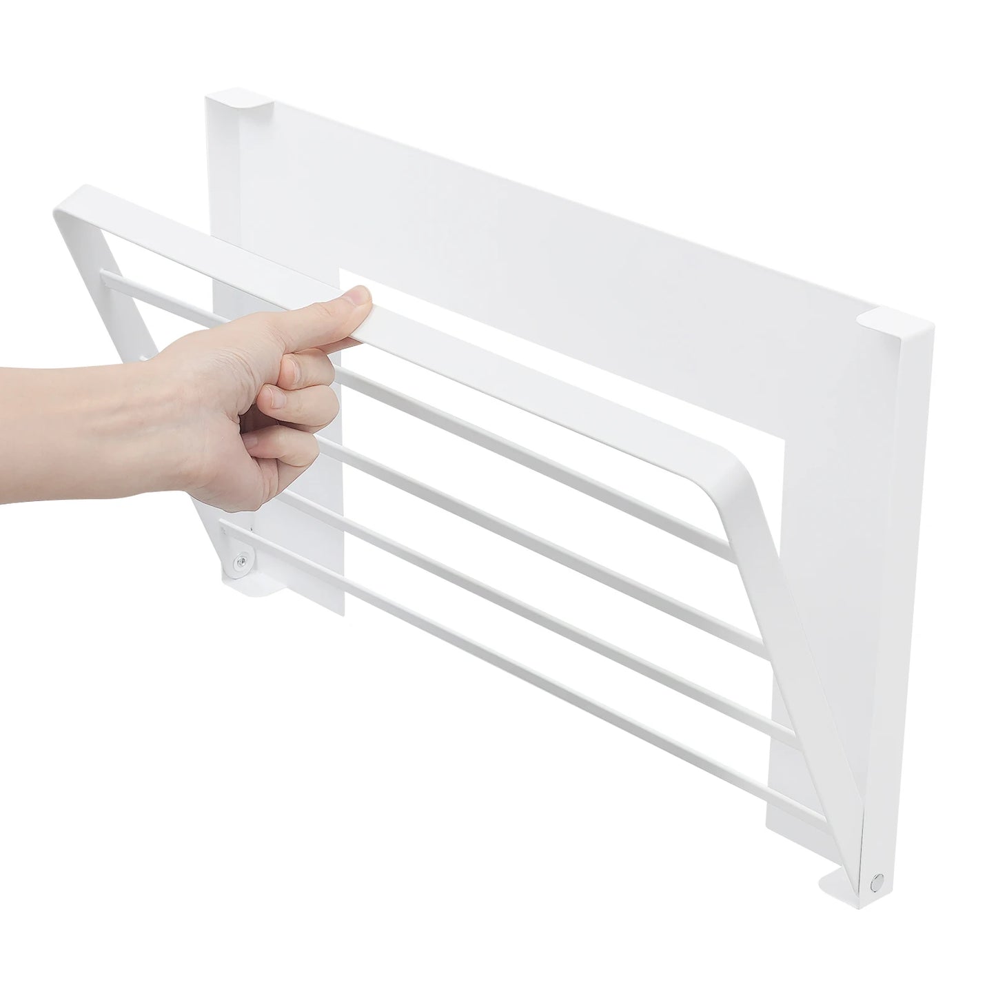 Foldable Magnetic Shelf Portable Wall Mount Magnet Rack Washing Machine Side Shelf Space Saving Storage Organizer for Laundry Room Bathroom Kitchen Fridge White