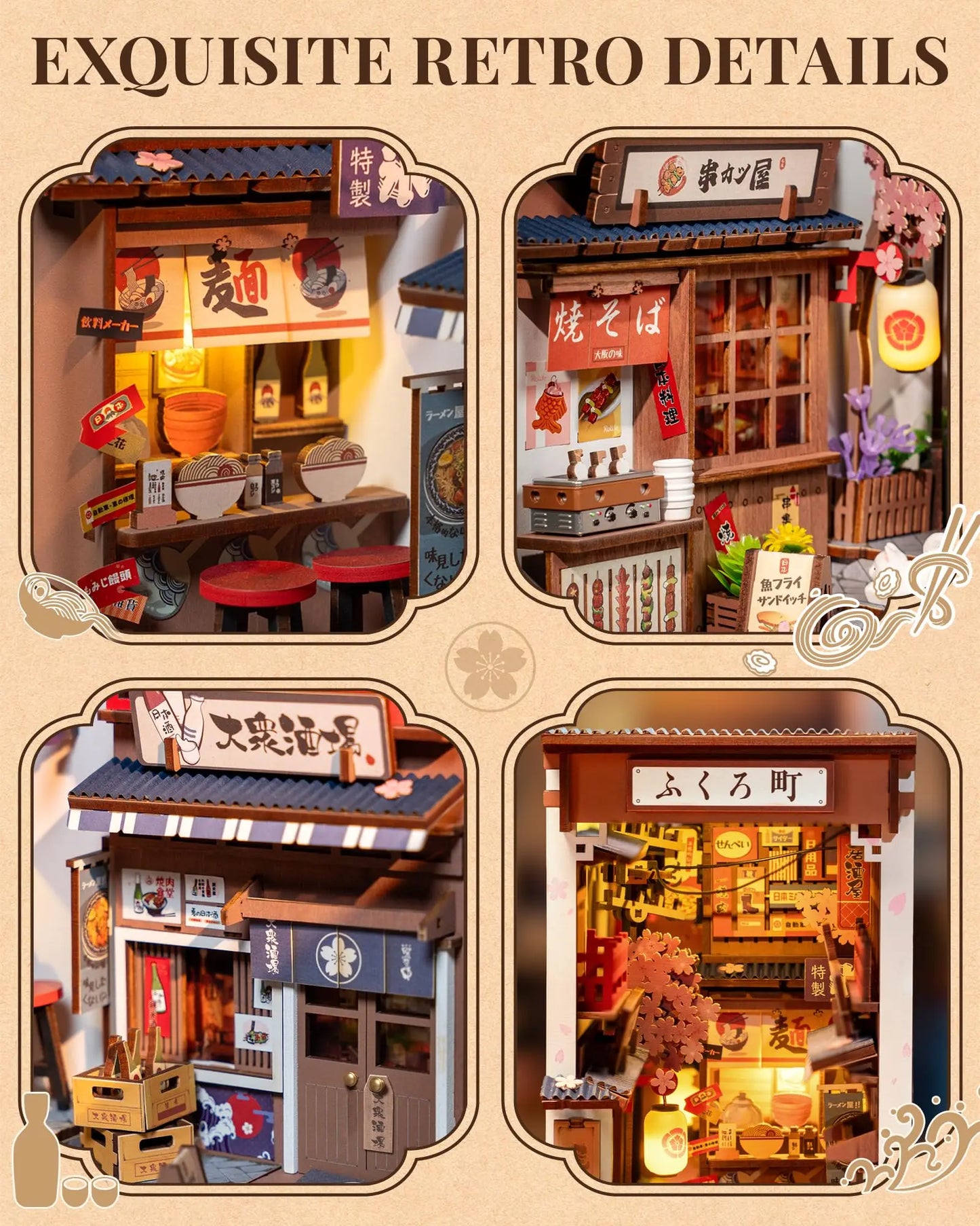 ROBOTIME Book Nook Kit DIY Miniature House 3D Wooden Puzzle Creative Decorative(TGB11) Unique Gifts for Teens&Adults (