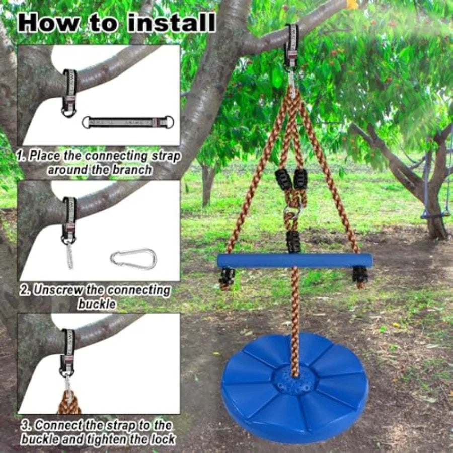 YAO HUI HUANG Backyard Kids Swing Set With EVA Discs