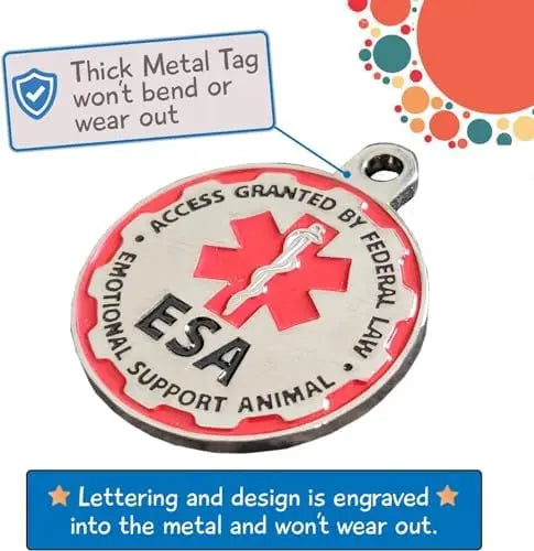 Emotional Support Dog Vest, ID Tag, ADA Cards Included – Durable Harness for Service Dogs