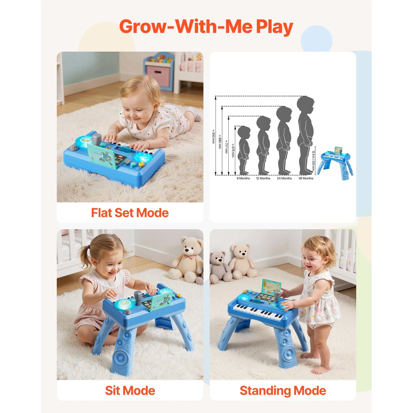 SucceBuy Toddler DJ Playset With 133 Sounds And LED Turntable