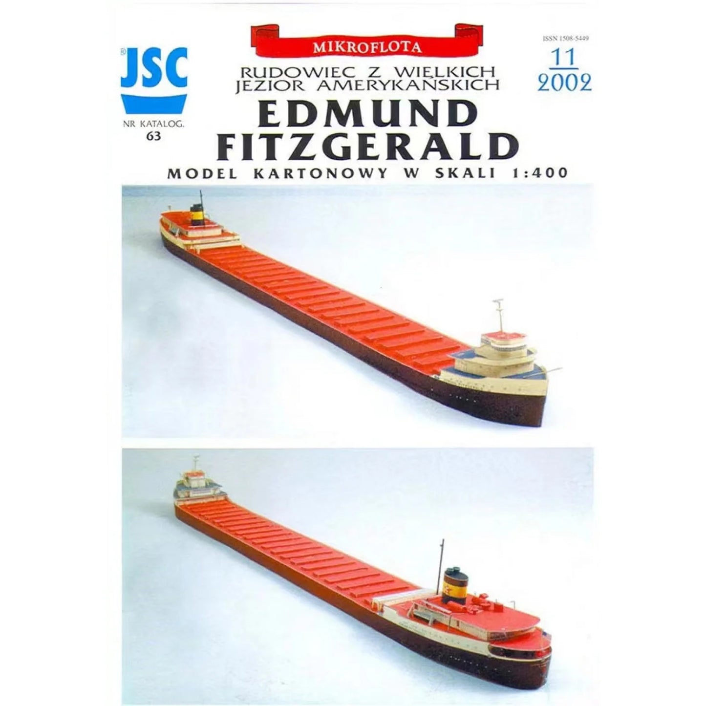 1Set 1/400 Scale American Great Lakes Freighter The SS Edmund Fitzgerald Ore Carrier Ship Paper Models Unassembled Kit Handcraft