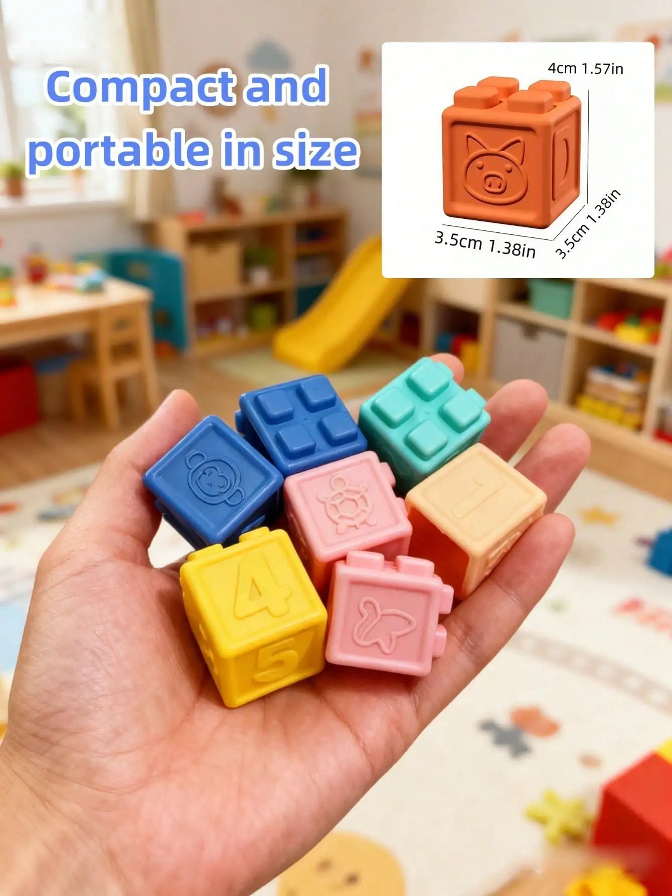 Baby Building Blocks, 8/16/24 Pcs Soft Educational Construction Toys - Numbers, Shapes, Colors, Animals - Random Colors, Infant Toys, Montessori Toys, Bath Toys, Baby Essentials, Teethers, Sensory Chew Toys, Silicone Toys