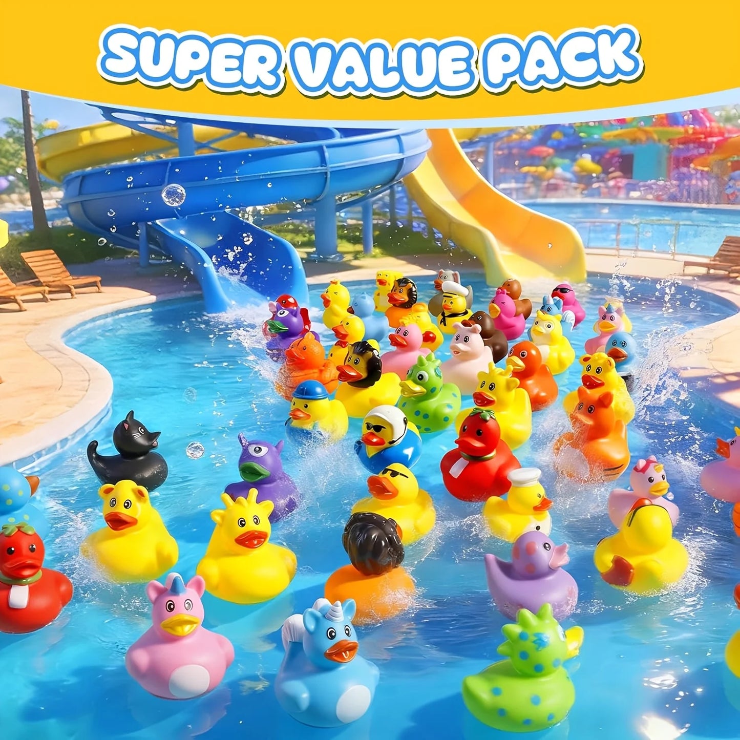 100/200pcs Ducks In Box, Assortment Ducks Bulk For Cars Ducking, 2" Mini Duckies For Toddler Bath Toys, Pool Toys Birthday Gifts Multi-Item Party Favor Packs JUYHGV