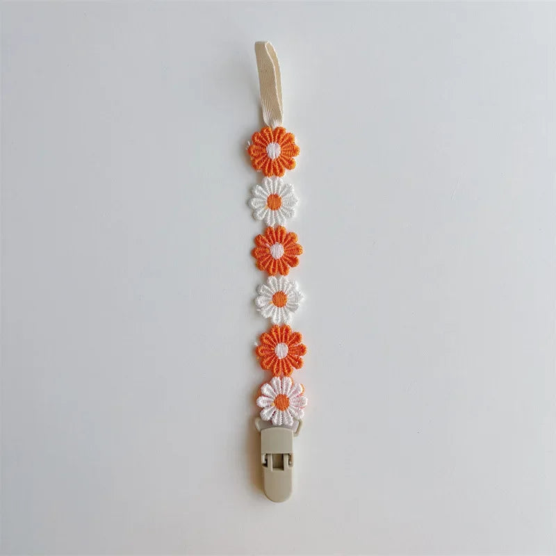 Daisy Pacifier Clips for Baby Anti Drop Chain Clip