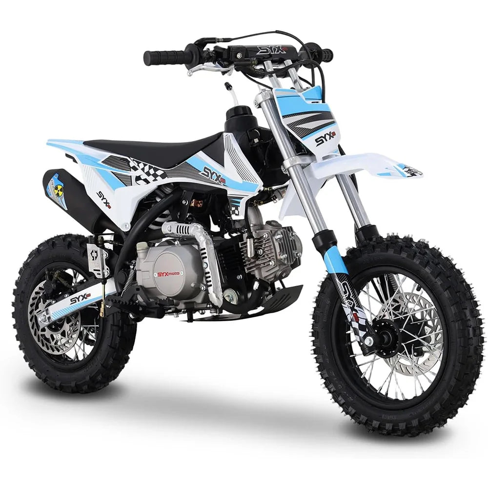SYX MOTO 110cc Dirt Bike Motorcycle for Teens & Adults Automatic Clutch Electric Start 4-Stroke Gas-Powered Off-Road Bike