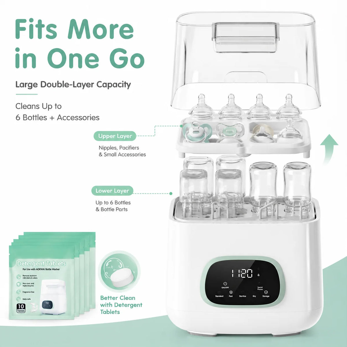 Kmaier 4-in-1 Automatic Baby Bottle Washer Sterilizer