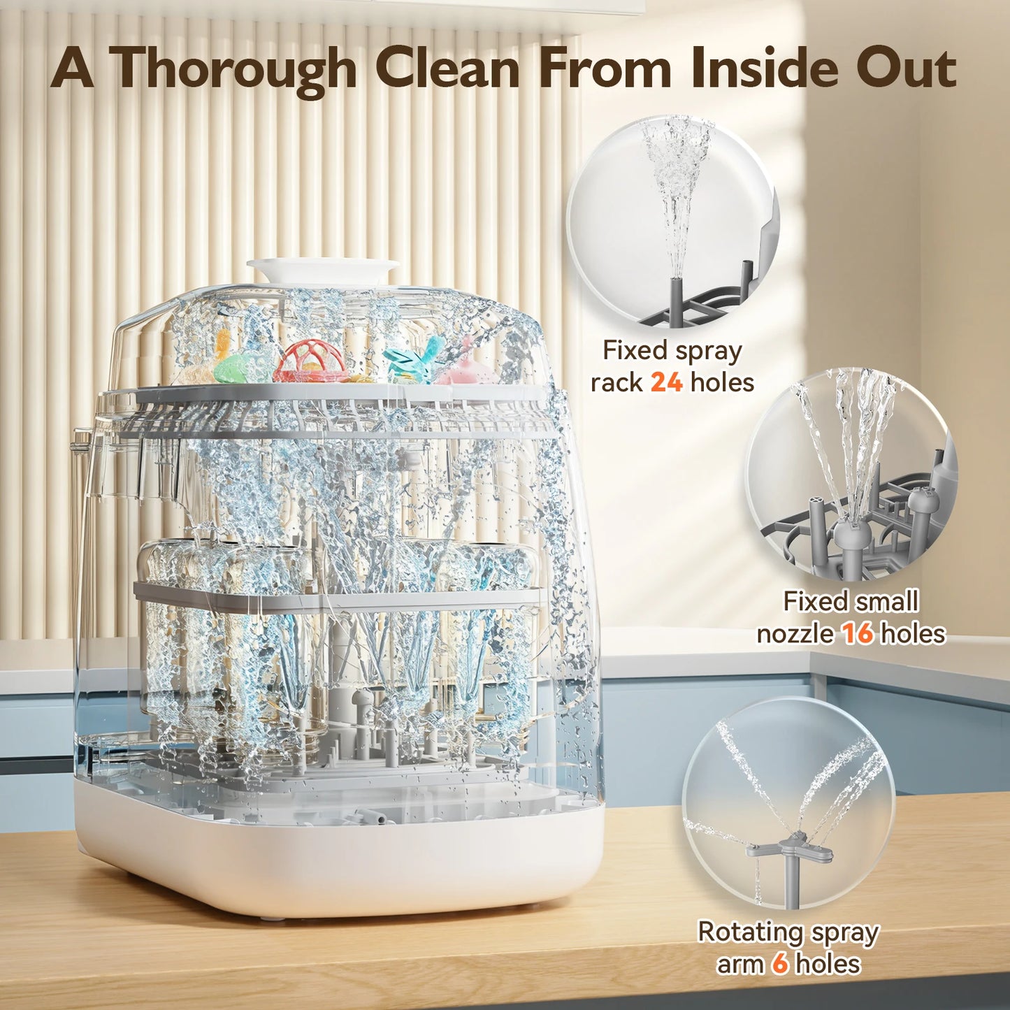 Baby Bottle Washer Sterilizer Dryer For Breast Pump And Accessories