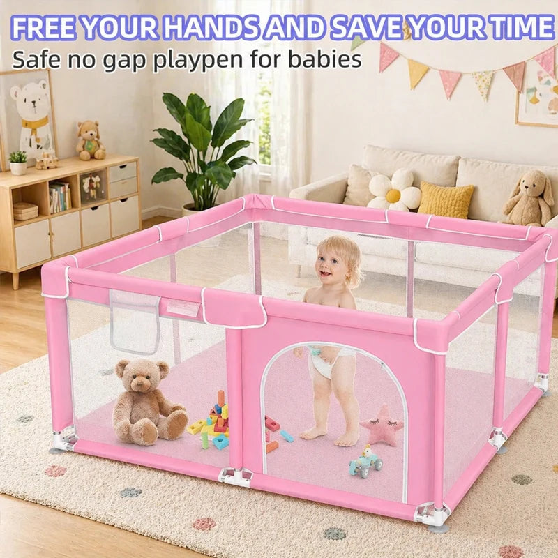Kids Playpen Playground Foldable Baby Playpen Indoor/Outdoor Safety Play Yard Portable Kids Indoor Outdoor Toys Activity Center