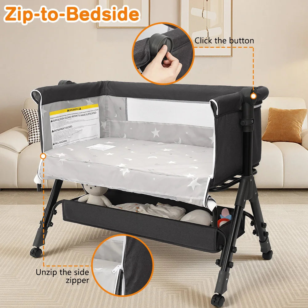 Baby Bassinet Portable Foldable Bedside Sleeper For Newborns