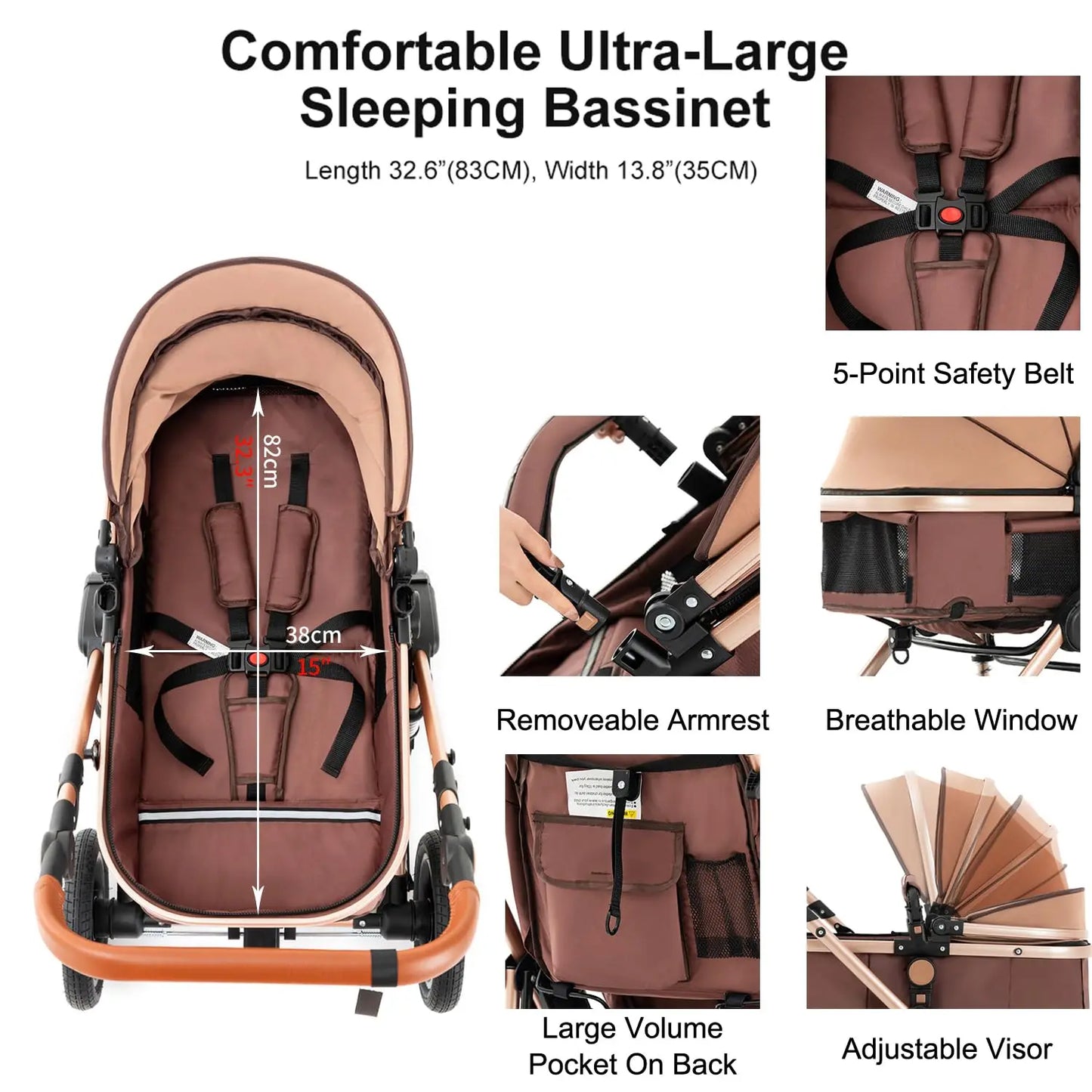 SteAnny Travel System Stroller With Isofix Base And Car Seat