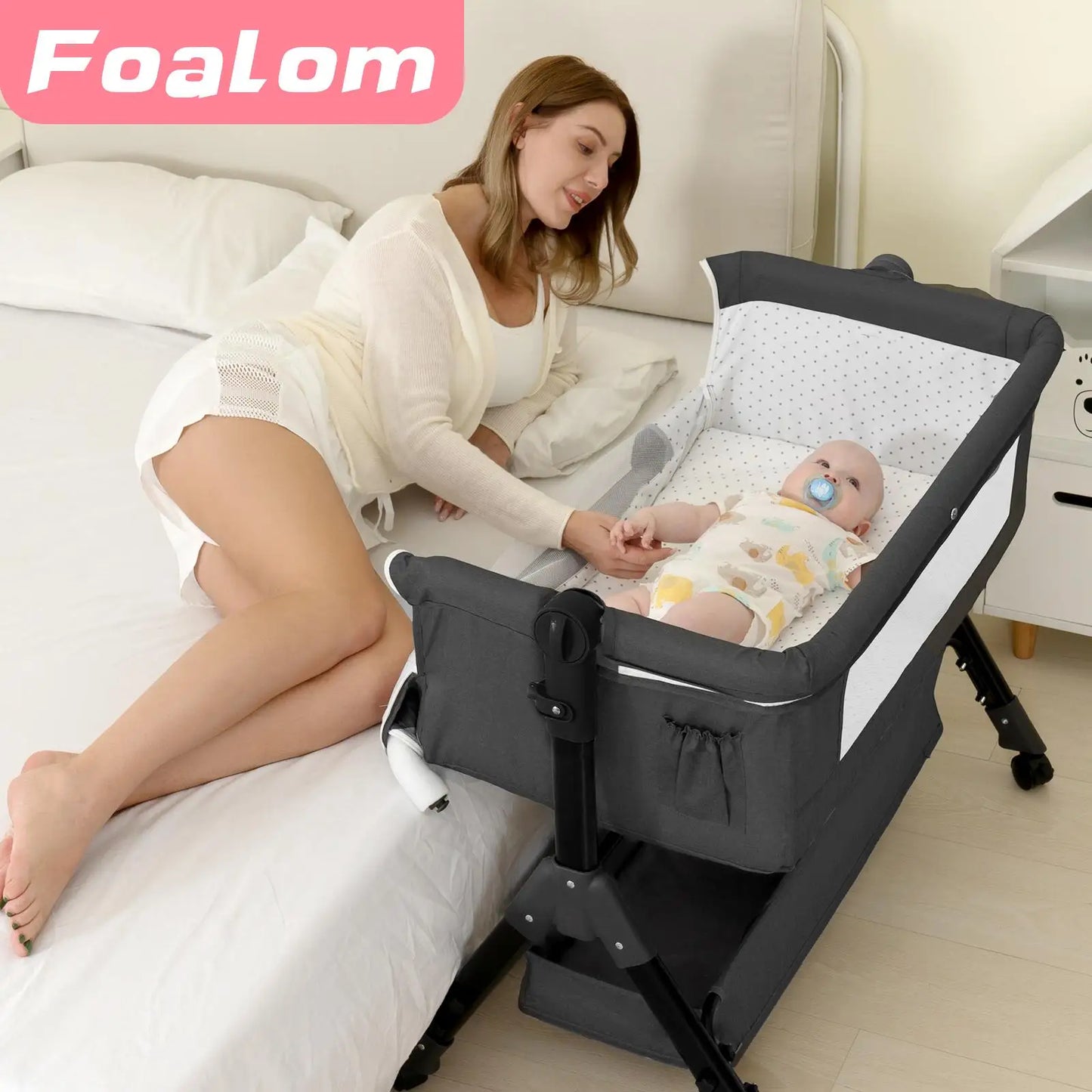 3-In-1 Baby Bassinet Bedside Sleeper For Newborns Portable Cradle