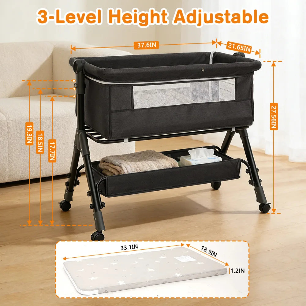 Baby Bassinet Portable Foldable Bedside Sleeper For Newborns