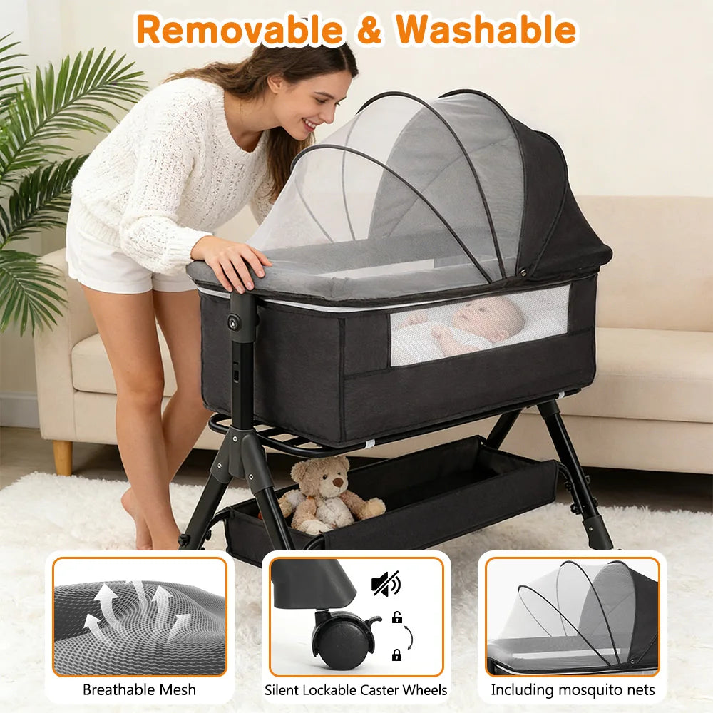 Baby Bassinet Portable Foldable Bedside Sleeper For Newborns