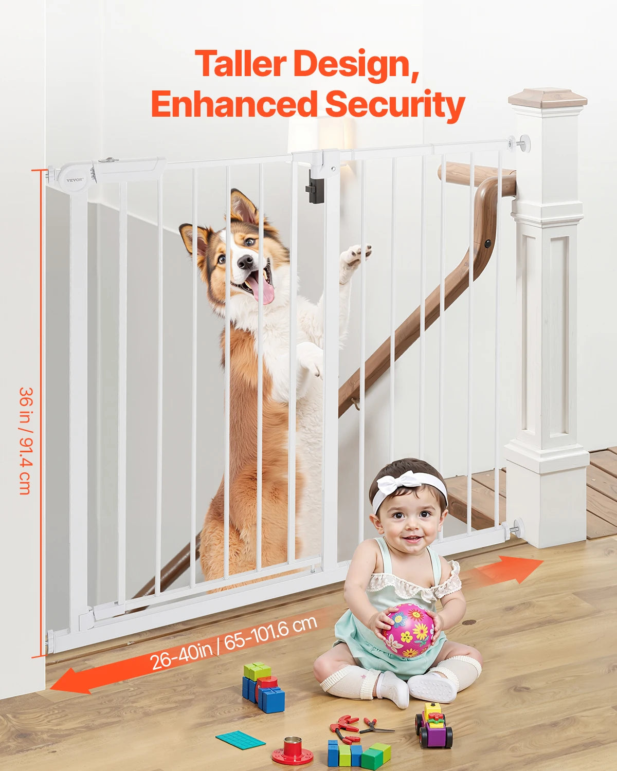 SucceBuy Walk Through Baby Gate Pressure Mount Doorway Safety Barrier