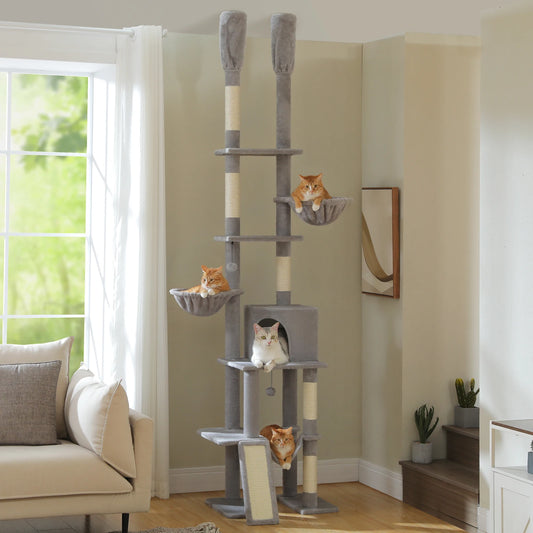 PAWZ Road Adjustable Cat Tree with Sisal Posts and Condo