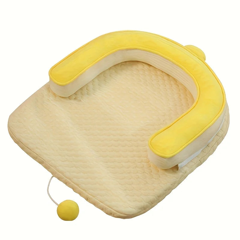 Self Cooling Cat Bed With Ice Silk Fabric And Washable Cover