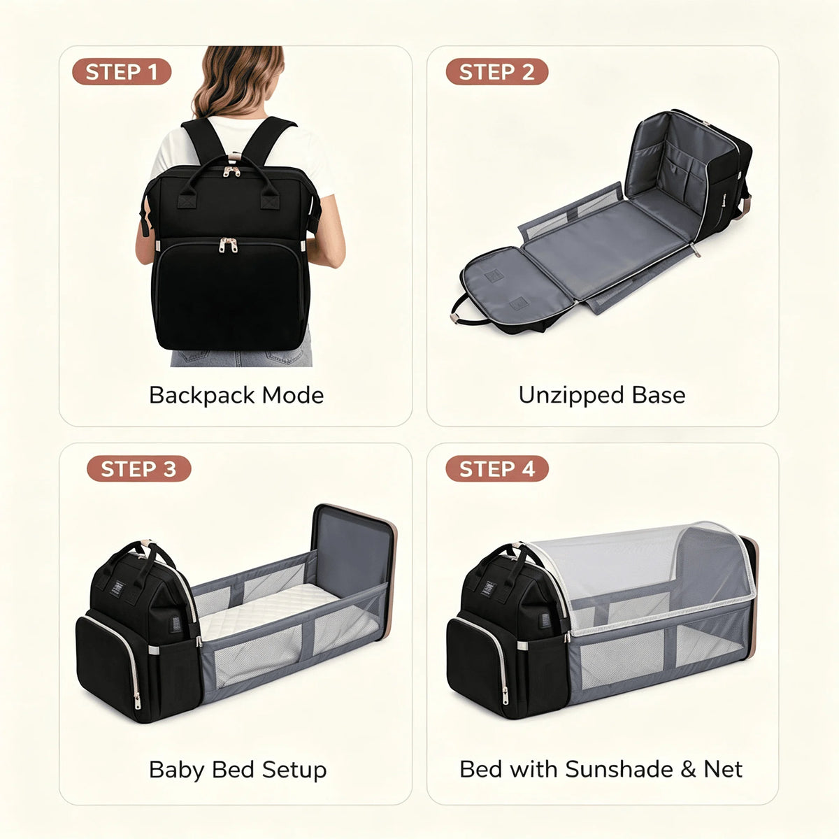 Multi Functional Diaper Backpack With Usb Port And Insulated Organizers