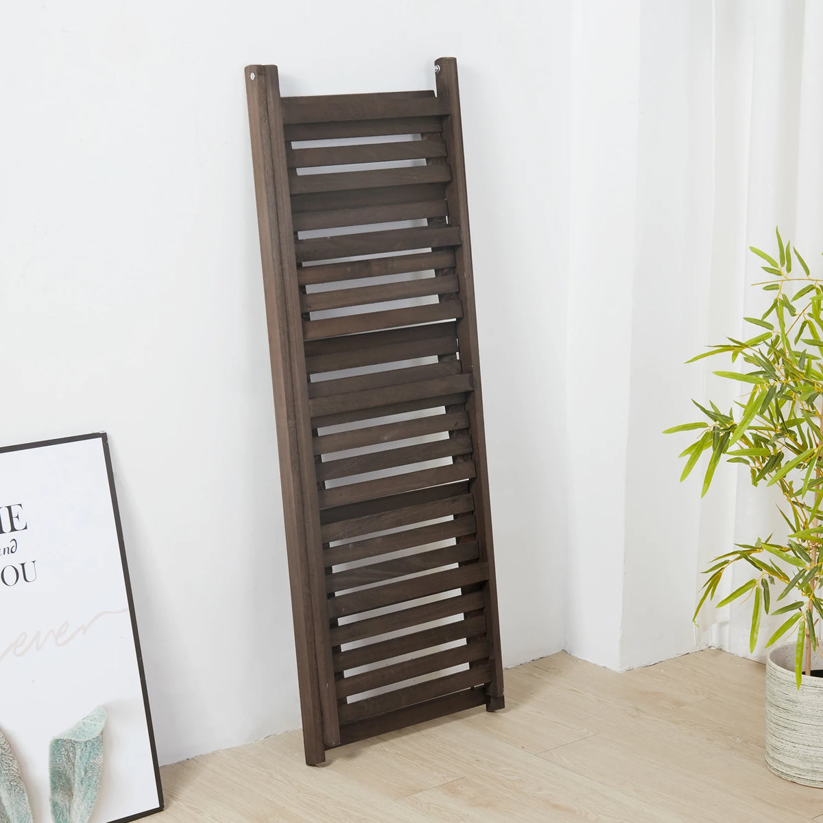 Premium Folding Four Tier Wooden Storage Shelf For Home