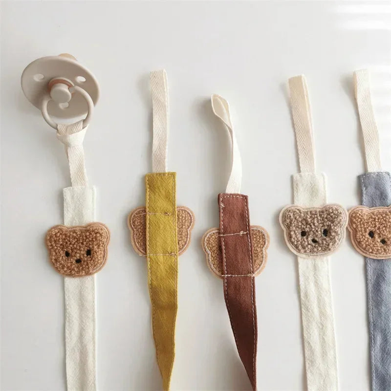 Cute Bear Pacifier Clip Chain for Teething and Soother Holder