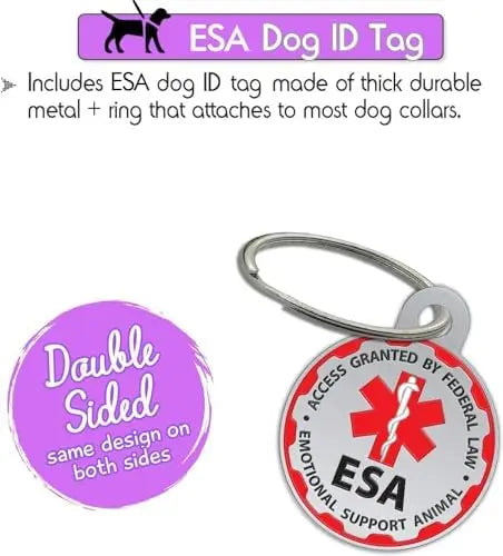 Emotional Support Dog Vest, ID Tag, ADA Cards Included – Durable Harness for Service Dogs