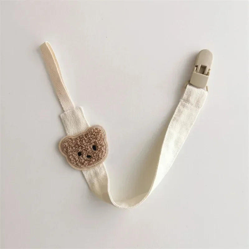 Cute Bear Pacifier Clip Chain for Teething and Soother Holder