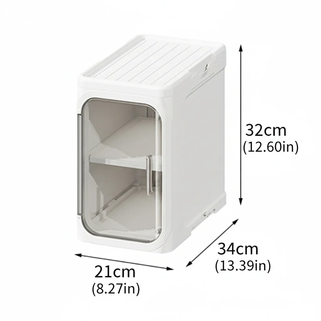 Tall Slim Plastic Storage Cabinet with Wheels, Narrow Stackable Organizer Drawers with Transparent Doors for Kitchen Bathroom Laundry Gap Storage