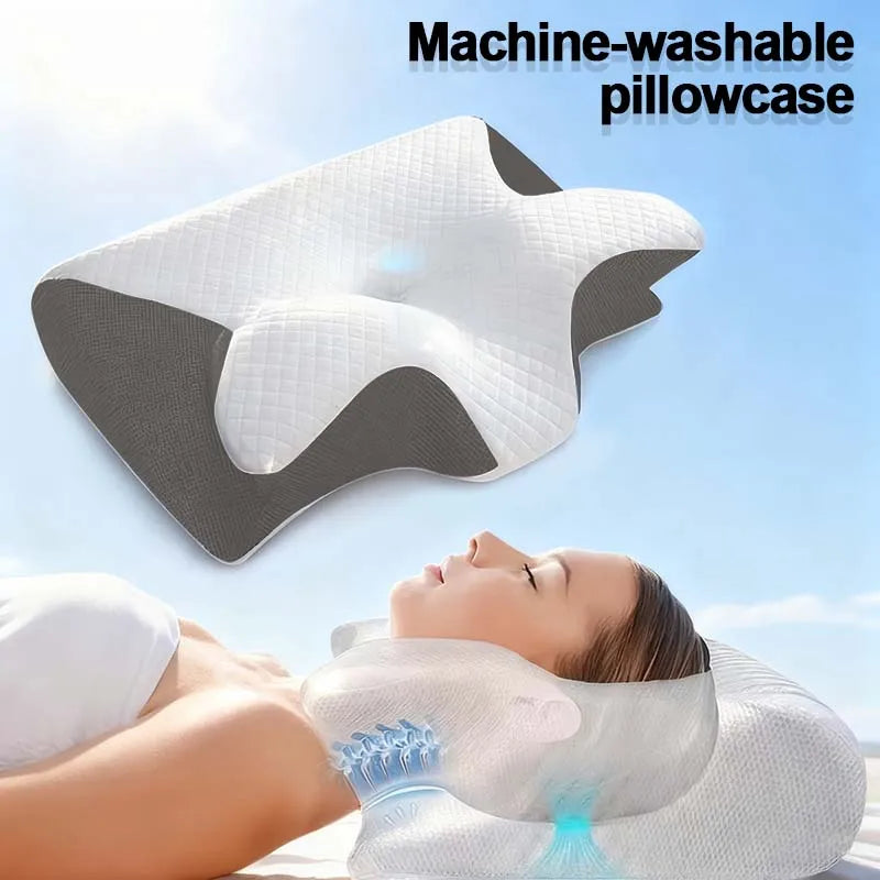 Necessities with Butterfly，Soft Neck Support Massage Pillow, A Slow Rebound Pillow, Deep Sleep Neck Pillow, Suitable for Comfort