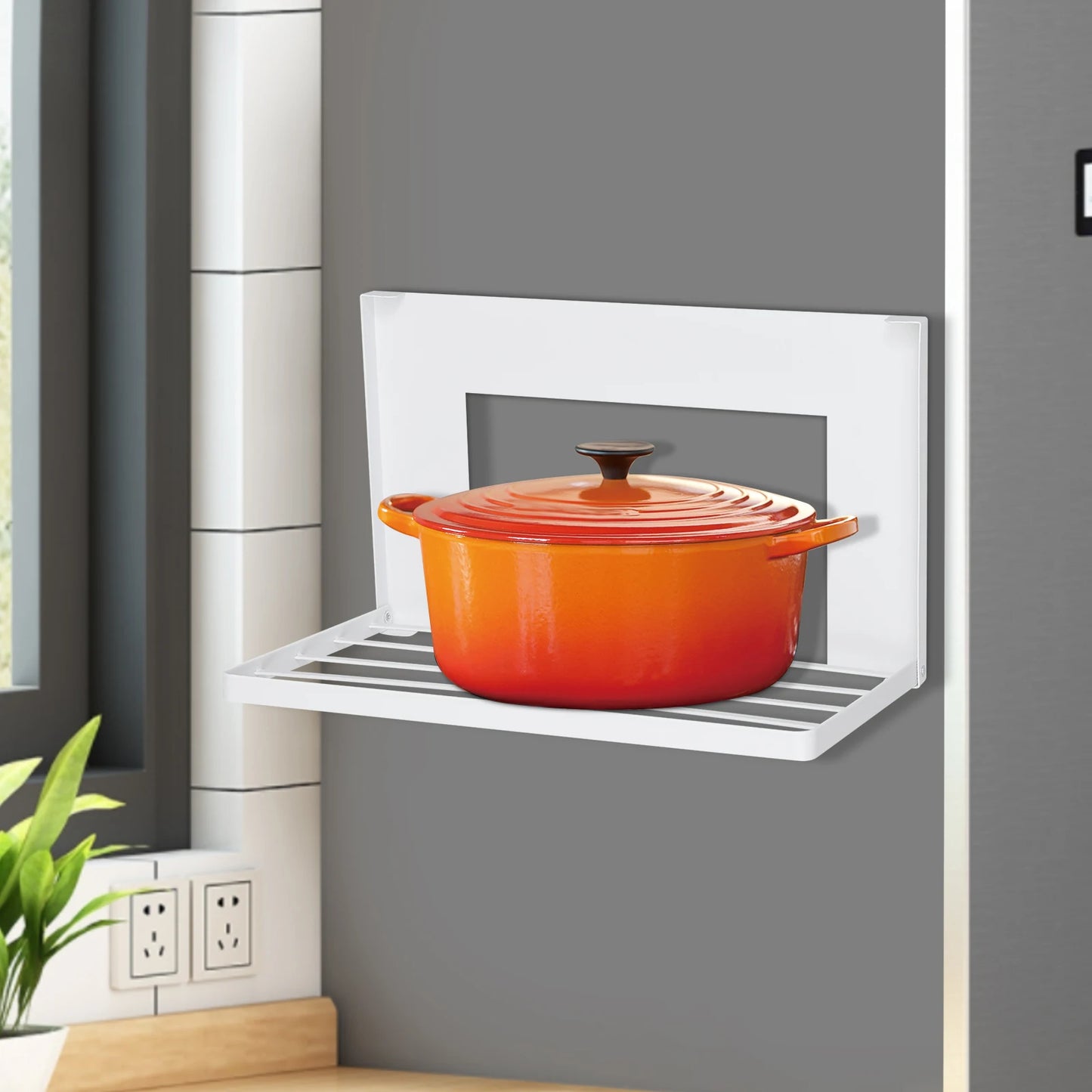 Foldable Magnetic Shelf Portable Wall Mount Magnet Rack Washing Machine Side Shelf Space Saving Storage Organizer for Laundry Room Bathroom Kitchen Fridge White
