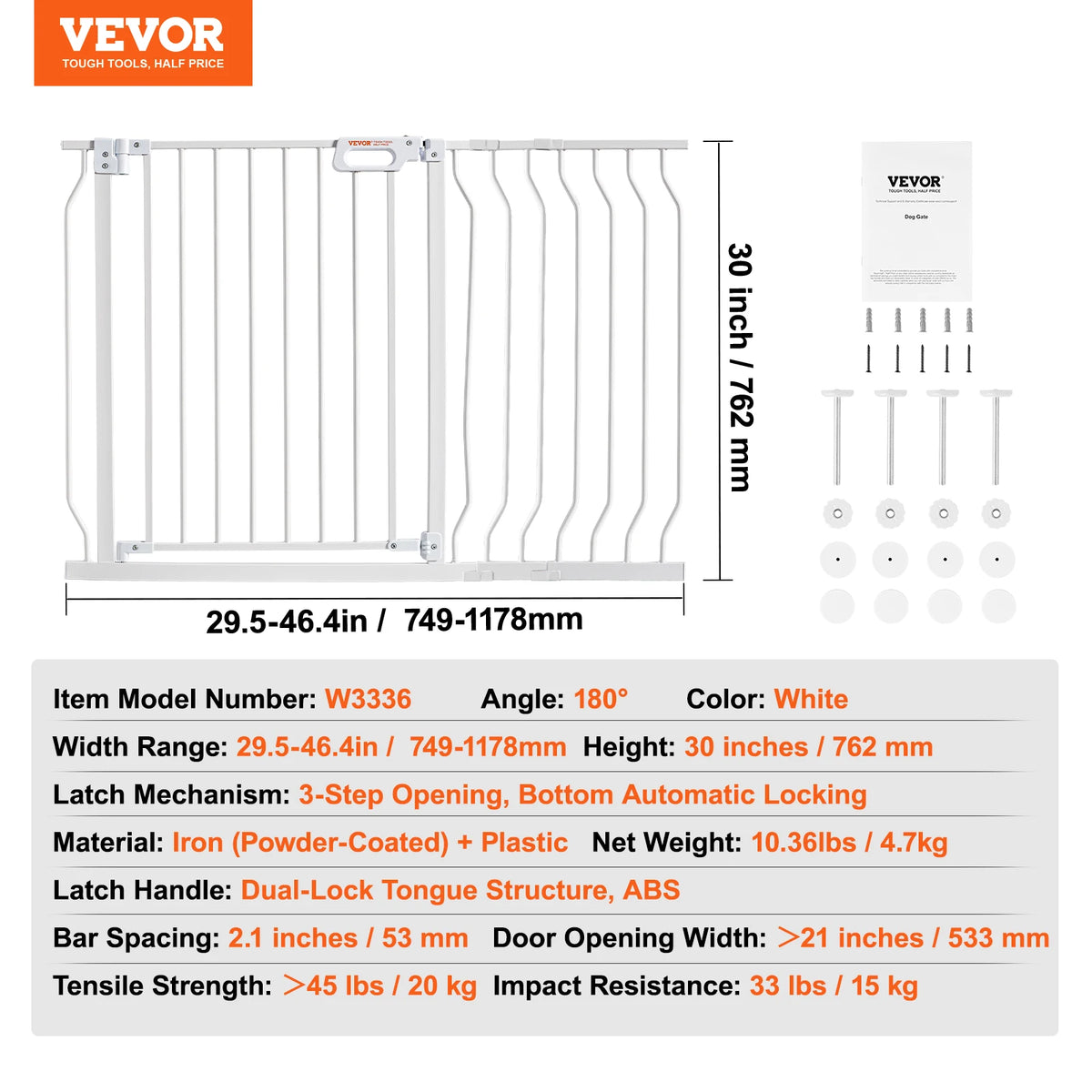 SucceBuy Walk Through Baby Gate Pressure Mount Doorway Safety Barrier