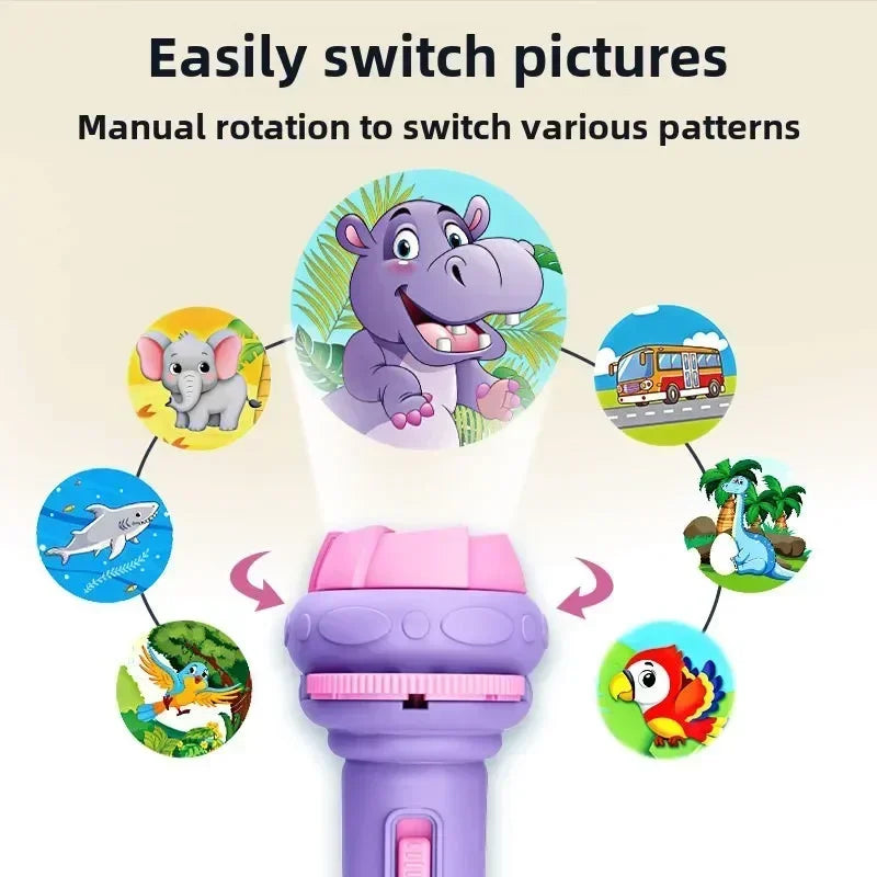 Flashlight Projector Torch Lamp Toy Cute Cartoon Creativity Toy Torch Lamp Flashlight Projector Toy Baby Sleeping Story Book