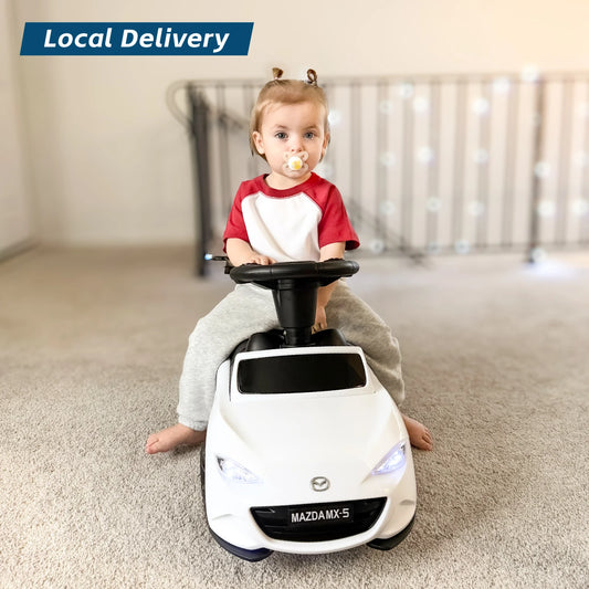 Kids Push Car for Toddlers, Licensed Mazda Toddler Car, Ride on Toy with Horn, Music, Lights, Under Seat Storage