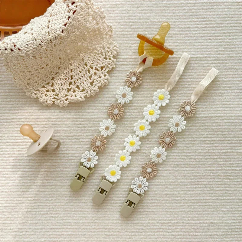 Daisy Pacifier Clips for Baby Anti Drop Chain Clip