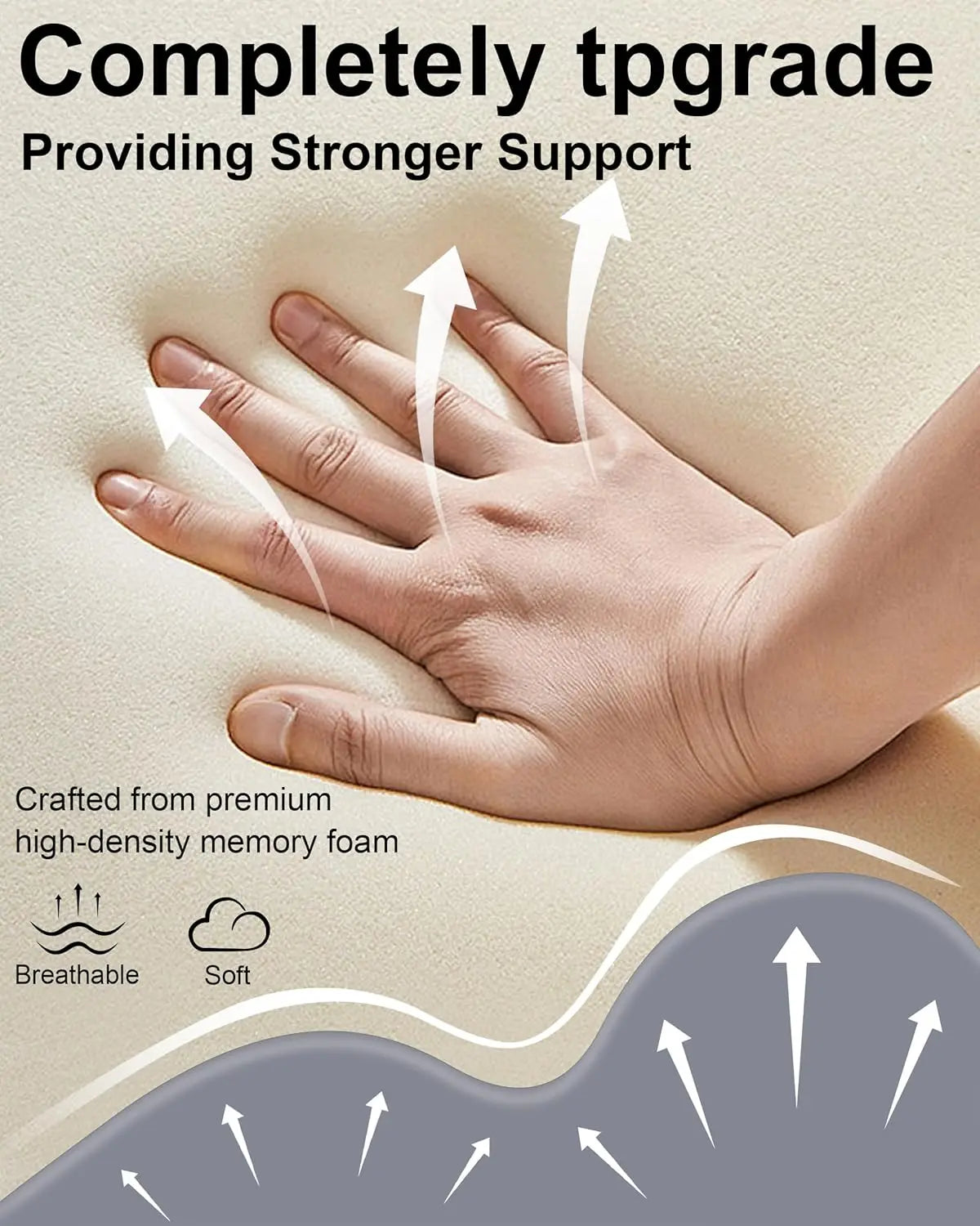 Ergonomic Memory Foam Wedge Pillow, 27° Angled Support for Neck and Waist, Multi-Position - Grey (25.5x21.5x11.8in)