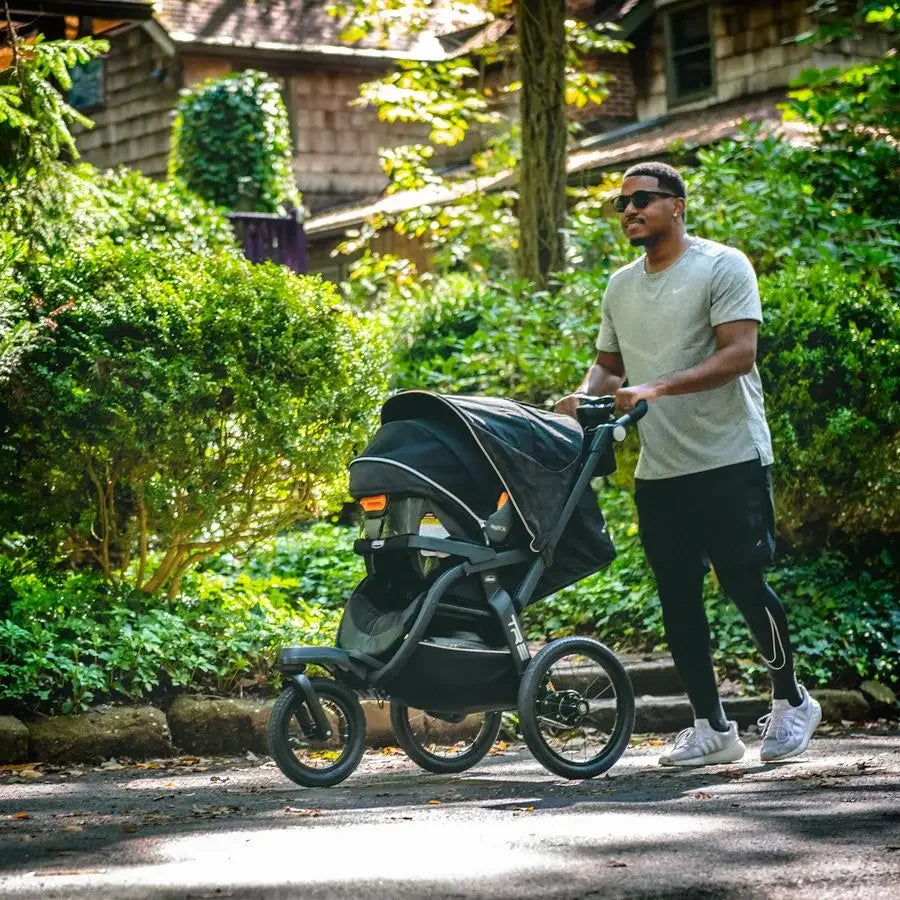 TRE Jogging Stroller, AllTerrain Stroller, Compatible with Infant Car Seats not Included, Baby Travel Gear Galaxy Black