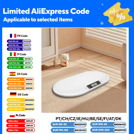 Digital Baby Scale – 44lb Capacity, High Precision Strain Gauge, Auto Shut-Off, Overload Indicator, Multi-Unit Display (kg/lb/st