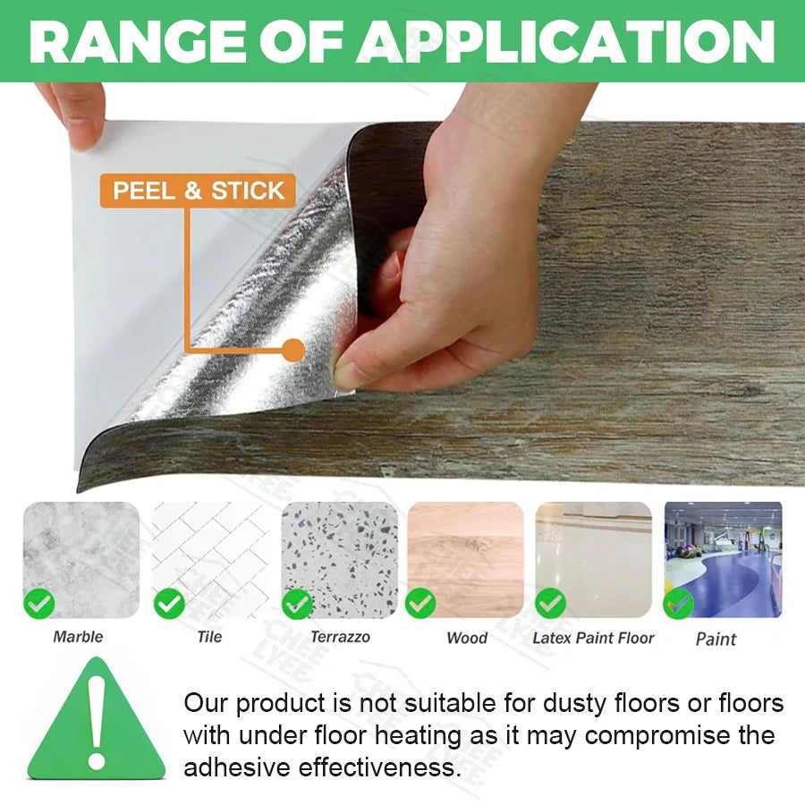 40Pcs SXP Self-Adhesive Wood Grain Strips Peel-and-Stick Wall & Floor Decals For DIY 5.91"x17.72" Easy Application For any room