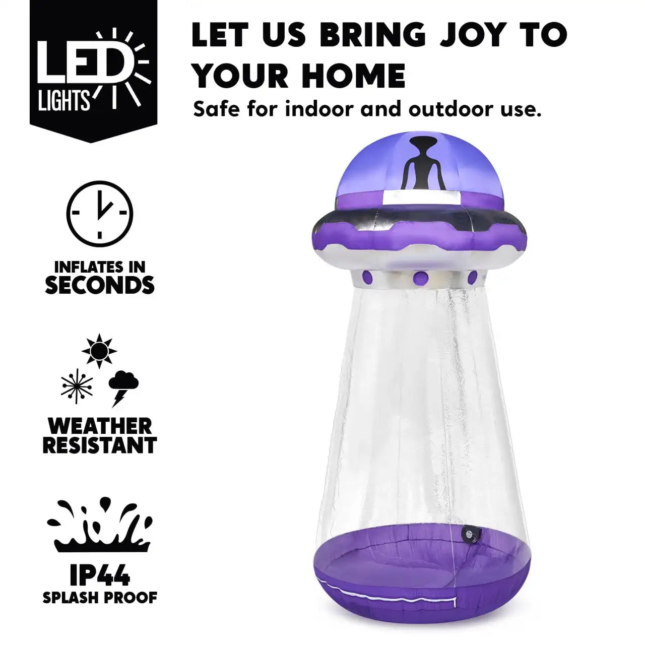 Joyfy Halloween Inflatable UFO Decoration With Built In LEDs Outdoor