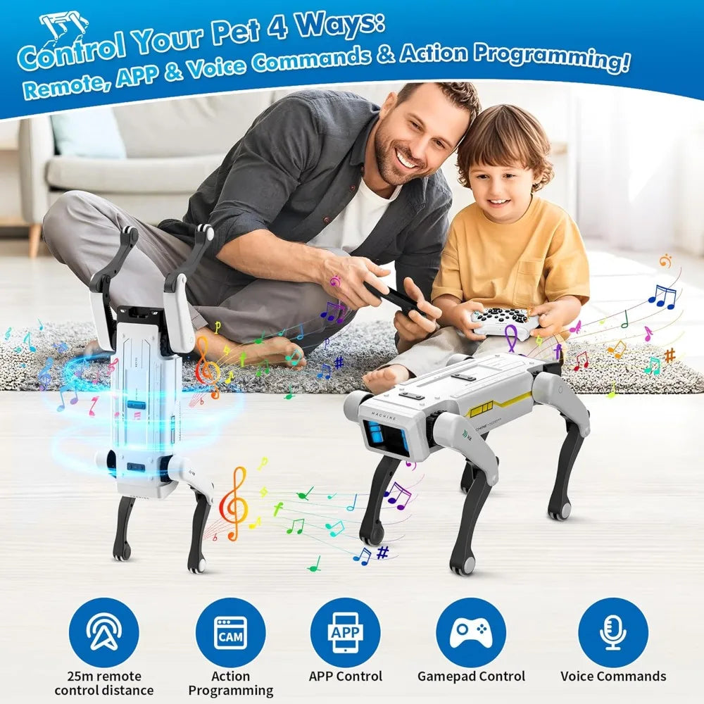 Smart Robot Dog - Interactive STEM Pet with Voice Control, 30+ Actions & APP Programming, Durable Design for Age 6+ (iOS/Android)