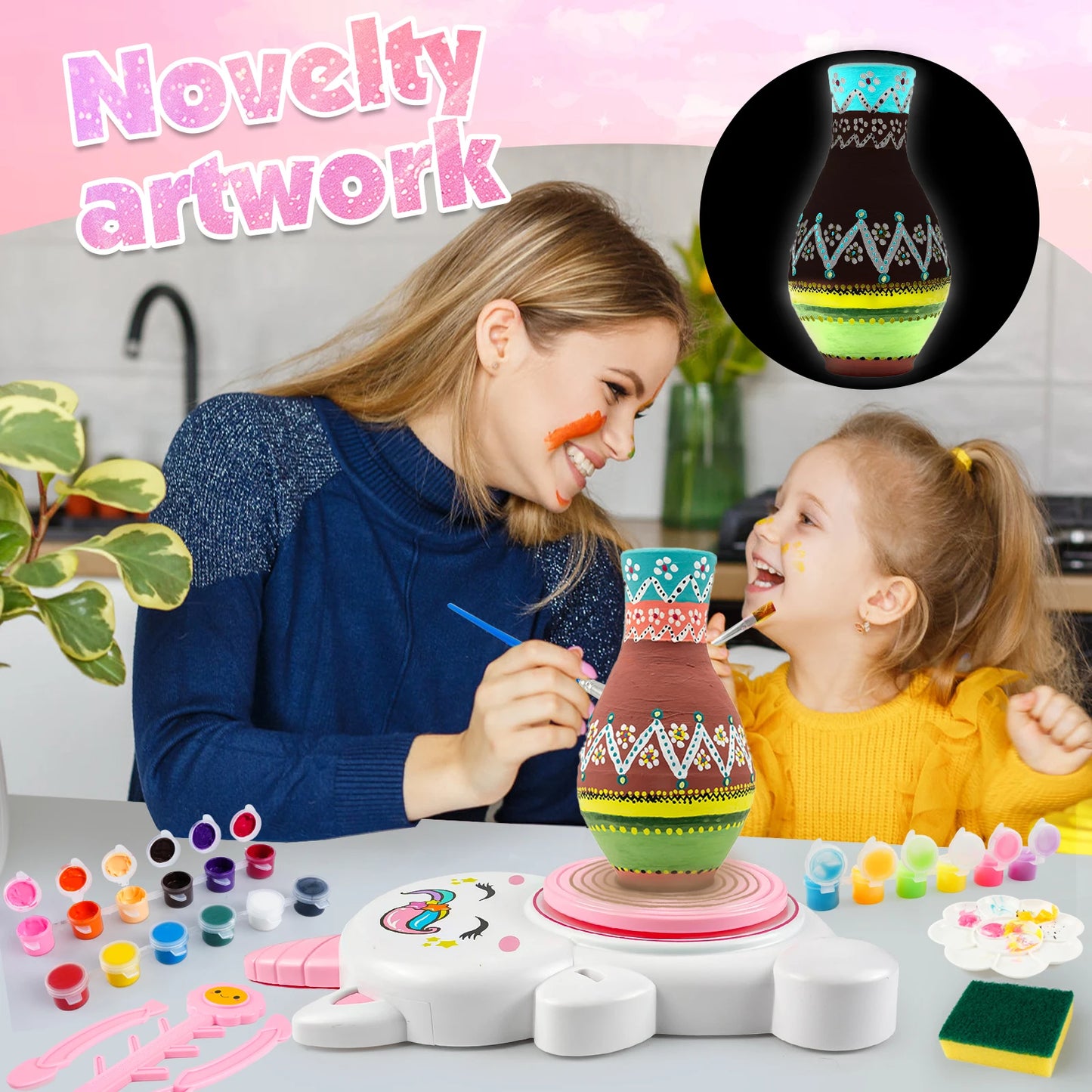 Complete Pottery Arts and Crafts for Kids Ages 8-12, Pottery Studio Kit ,Christmas Birthday Gifts Toys for Boy Girls