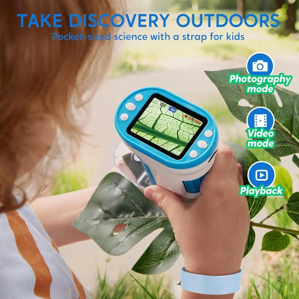 JOYFY 2 in 1 Handheld 1000X HD Microscope with 2.0'' LED Screen Portable Pocket Handheld for Kids Ages 5-12 Gifts Toys